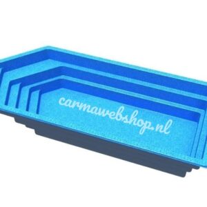 Polyester Zwembad Bonaire met brede trap en lounge deel 840x360x155