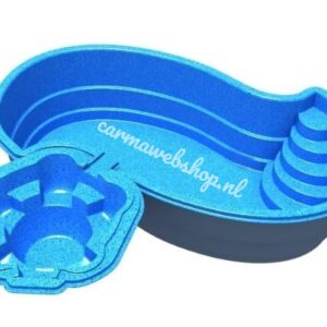 Polyester Zwembad Mykonos  Niervorm met chill gedeelte 620x330x110/150